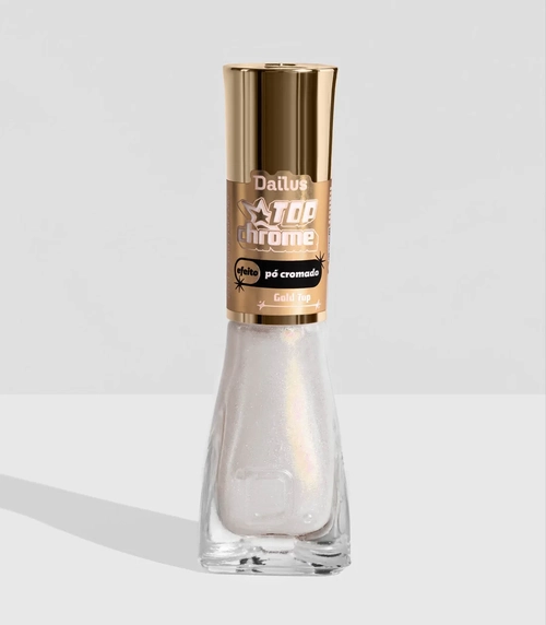 Esmalte Dailus Top Chrome – Efeito Pó Cromado – Gold Top 8ml