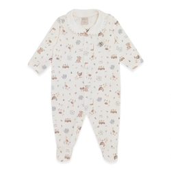 Macacão Manga Longa Estampado com Gola Bipartida Suedine Feminino –  Fazendinha