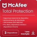 Total Protection Mcafee 3 Dispositivos 1 Ano Esd - Mtp31bam3