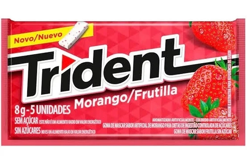 Trident Morango Sem Açúcar 8g