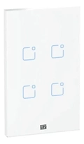 Interruptor Touch Inteligente 4 Botoes Wi-fi 10a + Rf Com Placa 4x2 Weg Home Branco