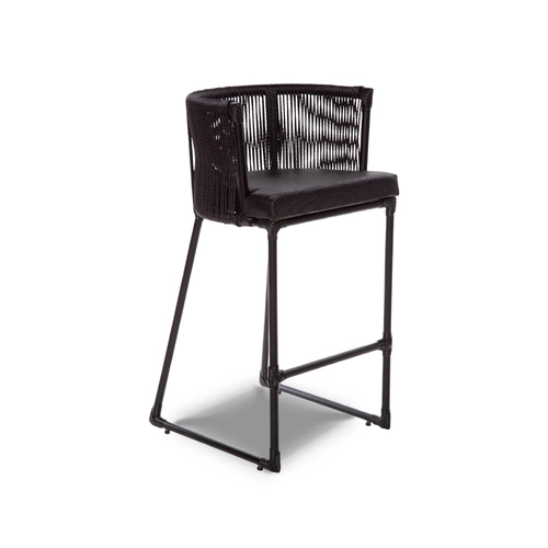 Banqueta Alta em Corda Sintética e Alumínio Epóxi Berlim