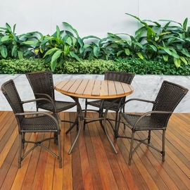 Jogo de Jantar 4 lugares Madeira Fibra Sintética e Alumínio Epóxi Tiradentes