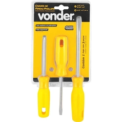 Jogo de Chaves de Fenda/Phillips Com 3 Peças Vonder