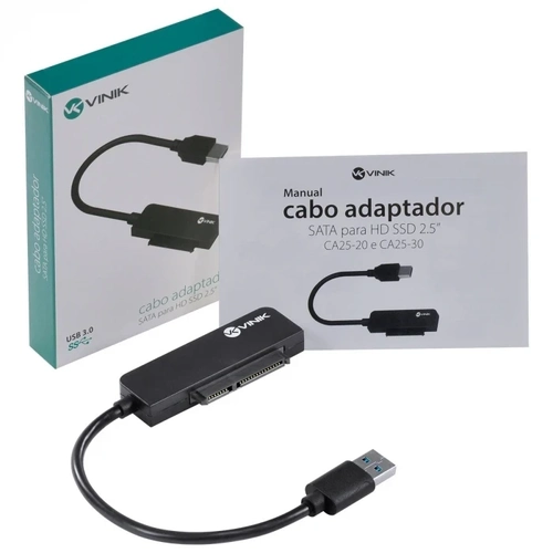 Cabo Adaptador Vinik Sata para HD SSD 2.5 USB 3.0 - Ca25-30