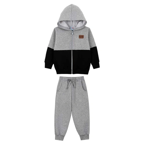 Conjunto Jaqueta Recortes e Calça Moletom Lik Kids - Masculino
