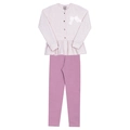 Conjunto Casaquinho Moletom e Legging Rosa Cake/Uva Randa Mundu - Feminino