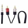 Cabo de Áudio Estéreo P2 3,5mm, 2 Plugs  RCA, Multilaser Preto
