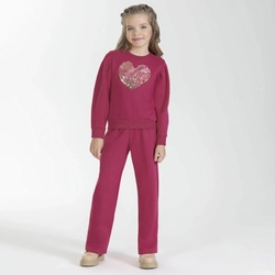 Conjunto Moletom Manga Longa Bordado Coração Lantejoula Cativa - Feminino