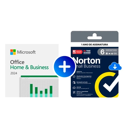 Microsoft Office Home And Business 2024 Esd + Norton Small Business Attach 12 Meses 1 Usuário 6 Dispositivos