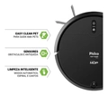 ASPIRADOR DE PÓ ROBÔ PHILCO 3 EM 1 PAS23 COM MOP PRETO