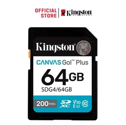 Cartão de memória Kingston, SDXC Canvas Go Plus, 64GB, Gen4, 200MB/s - SDG4/64GB