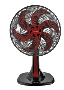 Ventilador Osc Mesa Turbo 6p 40cm Vermelho 127v Premium Ventisol