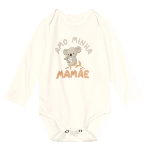 Body Manga Longa Amo Minha MAMÃE Brandili - Unissex