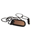 Plaqueta de Identificação Dog Tag Com Munição (Preta)