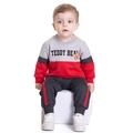 Conjunto Moletom Teddy Bear Vermelho e Mescla Randa Mundu - Masculino