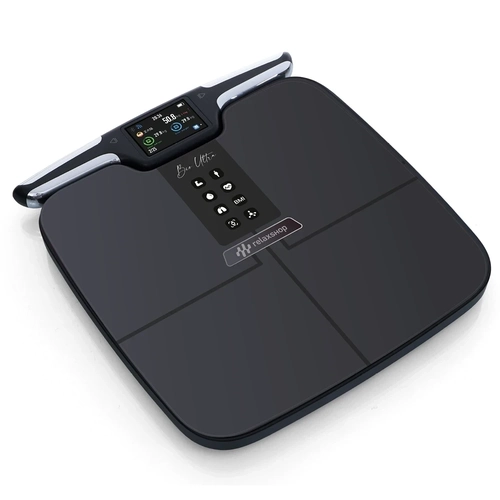 Balança Bioimpedância 55 Análises Corporais Digital e com Bluetooth - Relaxshop Bio Ultra Preta