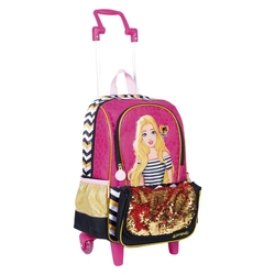 Mochila Escolar Infantil de Rodinha Barbie - Sestini