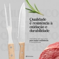 Kit Churrasco 3 Peças Aço Inox Com Avental Faca e Garfo Grillrelax