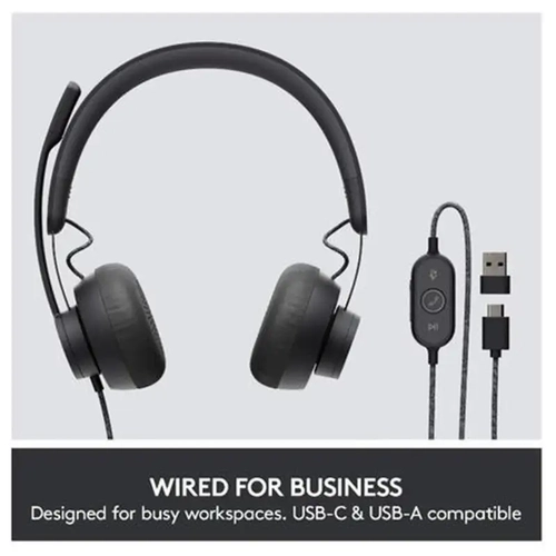 Headset Logitech Zone Wired Microsoft Teams Vc 981-000871