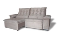 Estofado Retrátil e Reclinável Jady 2,60mt Suede Bege
