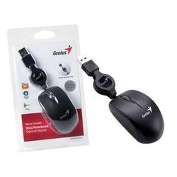 Mouse 31010100101 Micro Traveler Genius Preto Usb com Cabo Retratil