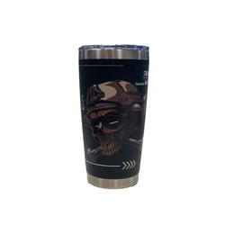 Copo Hunter 591ml Caveira Capacete  - Preto (Glück)