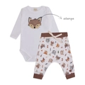 Conjunto Body Manga Longa Estampado e Calça Suedine Masculino – Amigos da Floresta