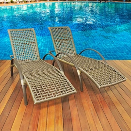 Espreguiçadeiras  Corda Sintética e Alumínio com Pintura Epóxi Kit com 02 Itapema