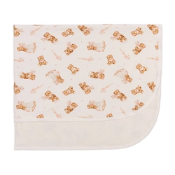 Manta Com Forro Avulsa Suede e Malha Feminino- Ursinha e Cavalinho