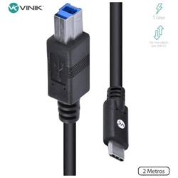 Cabo Usb-c Tipo-c Para Usb Tipo-b Vinik 2 Metros - C32ubm-2