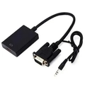 Adaptador Vga Macho P/ Hdmi Femea C/ Saída De Áudio Fy-550