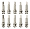 Kit 10 Peças Conector Bnc Com Mola/parafuso Plug Cftv