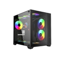 Gabinete Gamer Forcefield Black Vulcan - Frontal e Lateral Em Vidro - Pcyes - Gffbvp