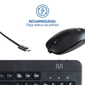 Kit Teclado e Mouse Sem Fio Recarregável Usb 1600dpi Preto - Tc250