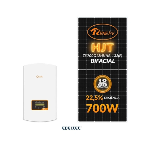 Gerador Edeltec Solar Solis 21,00 Kwp Tri. 380v Solo (15k/700w Bifacial)