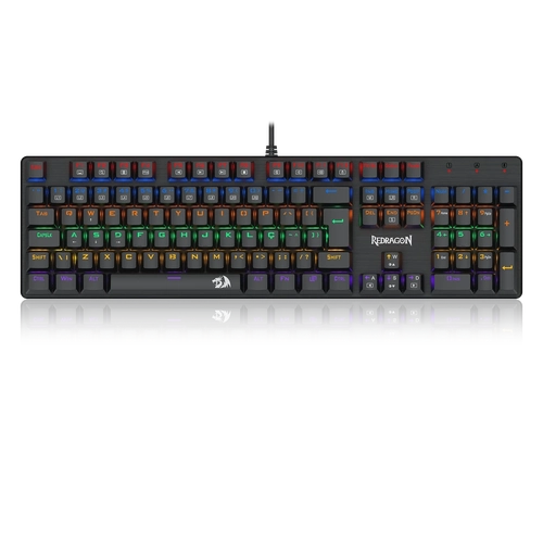 Teclado Mecânico Gamer Redragon Valheim Rainbow Preto Switch Azul - K608-r Pt-blue