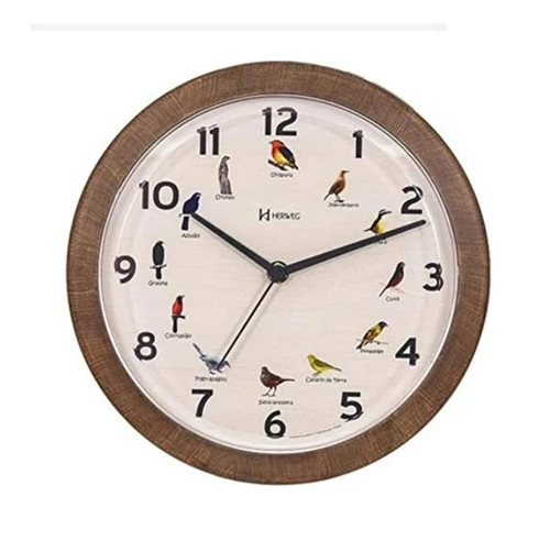 Relógio de Parede Quartz Herwer 6658 Pássaro