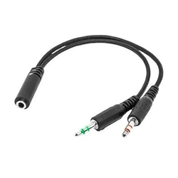 Cabo Adaptador P3 Femea para 2X P2 Macho Fone e Microfone Lehmox Ley-24