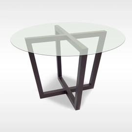 Mesa em alumínio e vidro 120cm em X