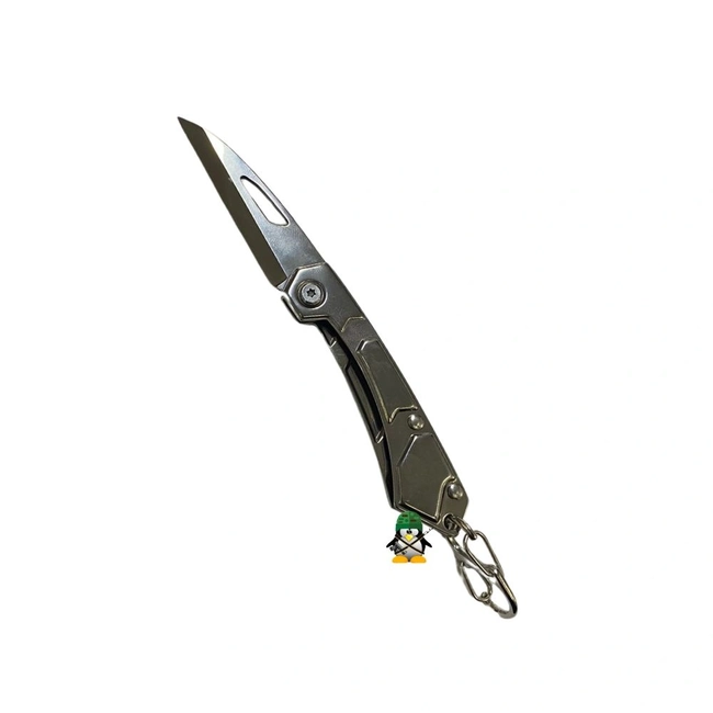 Canivete Pequeno Inox Prateado tipo Chaveiro (HZ 1301)