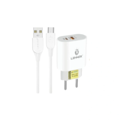 Carregador Celular Turbo Power Le-156 C/ Fonte 40w Tipo C/usb  +  Cabo 1m Usb/ Tipo C Lehmox