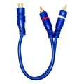 Cabo De Audio y 1 Rca Femea + 2 Rca Macho Gold Azul