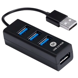 Mini HUB USB Bright, Carregador 4 Portas, Preto - 0059