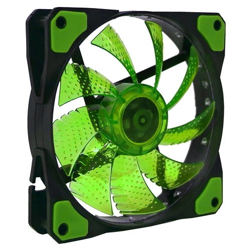 Cooler Fan K-mex, Led Verde, 120mm, c/ 15 Leds 9 Helices - AF-D1225