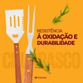 Kit Churrasco 5 Peças Maleta de transporte Churrascopegador Garfo Espátula Pincel Aço Inox Grillrelax