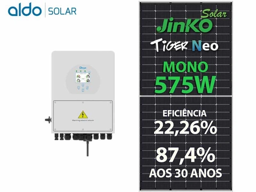 Gerador De Energia Solar Deye Hibrido Rosca Dupla Madeira Romagnole Deye Gfh 3,45kwp Jinko Neo 575w Sun 5kw 2mppt 220v