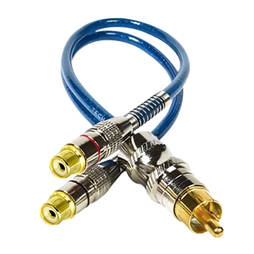 Cabo y Rca Blindado Nwt 1mx2f 20cm - Azul