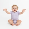 Body Manga Curta Para Bebê Taita Unissex - Lilás