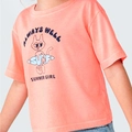 Blusa Manga Curta Malha Estampada Always Well Rosa Hering - Feminino
